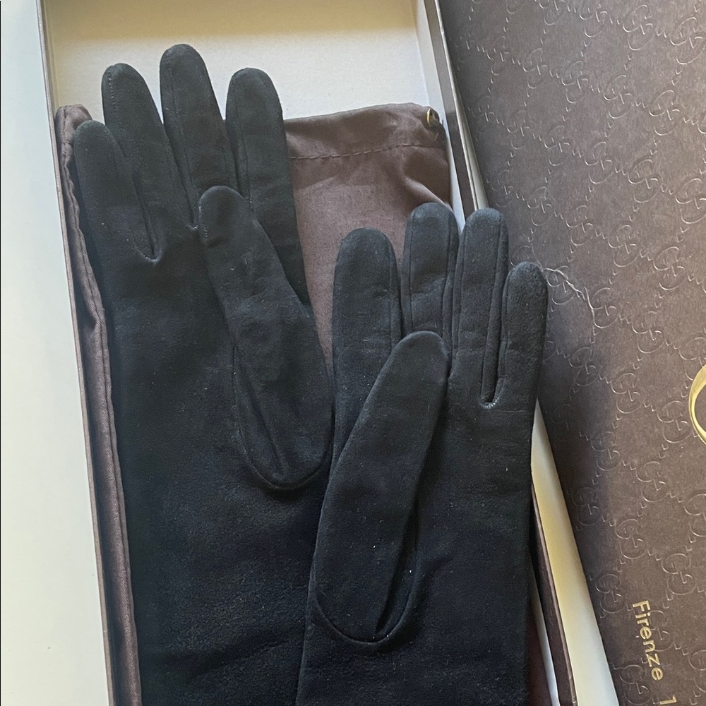 Gucci Black Suede Opera Gloves size 7 - Picture 4 of 9